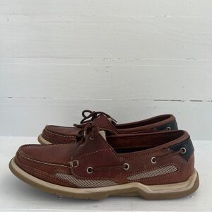 Sebago Brown Tan Slip On Boat Shoes Women's 8.5 M Clovehitch Docksides 1364466S
